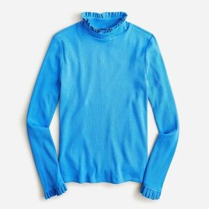 J.Crew Vintage Rib Ruffle Mockneck T-shirt